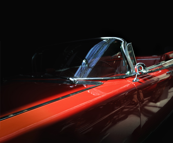 Rode klasieke oldtimer